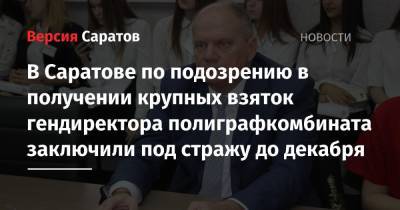 Александр Калашников - В Саратове по подозрению в получении крупных взяток гендиректора полиграфкомбината заключили под стражу до декабря - nversia.ru - Саратовская обл. - Саратов