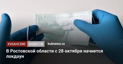 Василий Голубев - В Ростовской области с 28 октября начнется локдаун - kubnews.ru - Краснодарский край - Ростов-На-Дону - Ростовская обл.