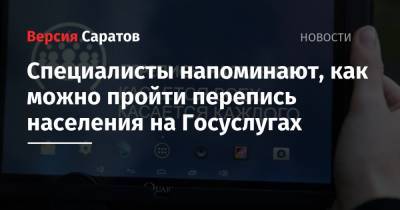 Специалисты напоминают, как можно пройти перепись населения на Госуслугах - nversia.ru - Россия