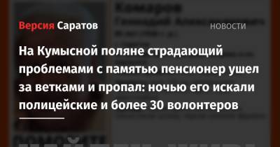 На Кумысной поляне страдающий проблемами с памятью пенсионер ушел за ветками и пропал: ночью его искали полицейские и более 30 волонтеров - nversia.ru