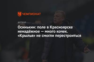 Игорь Осинькин - Осинькин: поле в Красноярске ненадёжное — много кочек. «Крылья» не смогли перестроиться - championat.com - Москва - Россия - Сочи - Красноярск