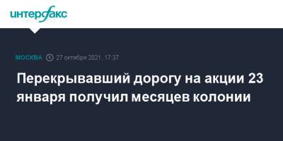 Глеб Марьясов - Дмитрий Захватов - Перекрывавший дорогу на акции 23 января получил месяцев колонии - interfax.ru - Москва - Россия - район Тверской, Москва