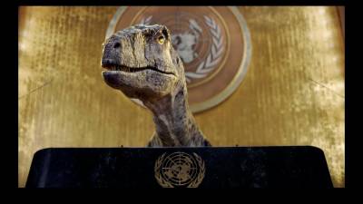 Джон Блэк - Видео дня: Динозавр сделал важное заявление в ООН - techno.bigmir.net - Нью-Йорк