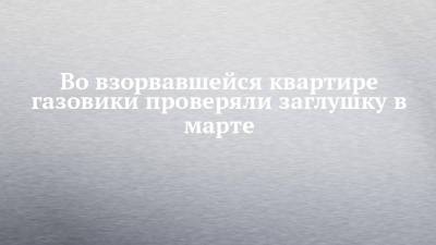 Во взорвавшейся квартире газовики проверяли заглушку в марте - chelny-izvest.ru