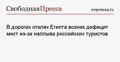 В дорогих отелях Египта возник дефицит мест из-за наплыва российских туристов - svpressa.ru - Россия - Египет