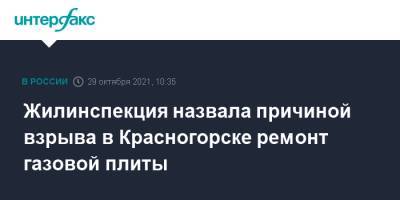 Жилинспекция назвала причиной взрыва в Красногорске ремонт газовой плиты - interfax.ru - Москва - Московская обл. - Красногорск - Московская область
