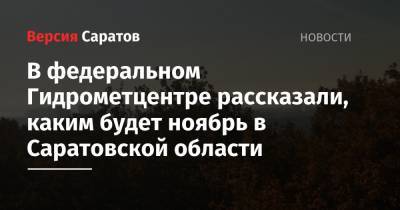 Гидрометцентр Роман Вильфанд - В федеральном Гидрометцентре рассказали, каким будет ноябрь в Саратовской области - nversia.ru - Россия - Иркутская обл. - Саратовская обл. - респ. Хакасия