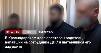 В Краснодарском крае арестован водитель, напавший на сотрудника ДПС и пытавшийся его задушить - kubnews.ru - Краснодарский край