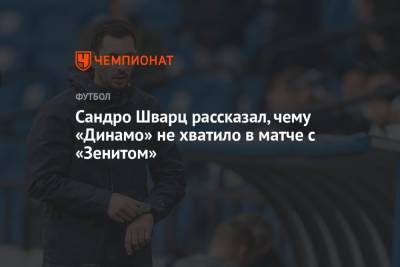 Сергей Семак - Сандро Шварц - Сандро Шварц рассказал, чему «Динамо» не хватило в матче с «Зенитом» - championat.com