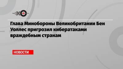 Бен Уоллес - Глава Минобороны Великобритании Бен Уоллес пригрозил кибератаками враждебным странам - echo.msk.ru - Англия