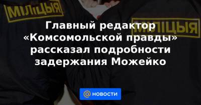 Геннадий Можейко - Андрей Зельцер - Главный редактор «Комсомольской правды» рассказал подробности задержания Можейко - news.mail.ru - Москва - Минск