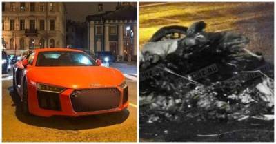 Спорткар Audi R8 на бешеной скорости врезался в отбойник и разлетелся на куски на северо-западе Москвы - skuke.net - Москва - Санкт-Петербург - Интересно