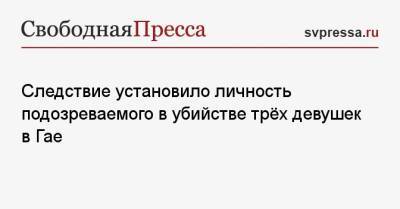 Следствие установило личность подозреваемого в убийстве трёх девушек в Гае - svpressa.ru - Россия - Оренбург
