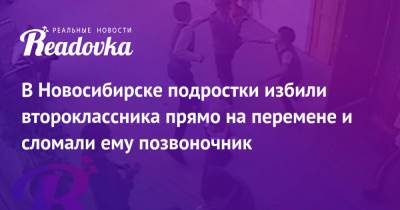 В Новосибирске подростки избили второклассника прямо на перемене и сломали ему позвоночник - readovka.news - Новосибирск