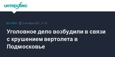 Елена Марковская - Уголовное дело возбудили в связи с крушением вертолета в Подмосковье - interfax.ru - Москва - Россия - Московская обл. - Московская область