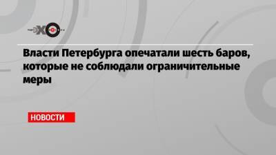 Власти Петербурга опечатали шесть баров, которые не соблюдали ограничительные меры - echo.msk.ru - Санкт-Петербург