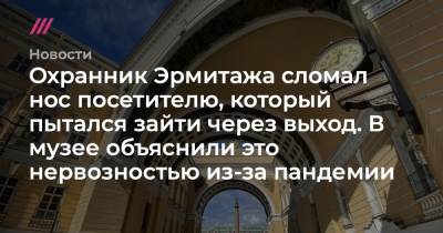 Охранник Эрмитажа сломал нос посетителю, который пытался зайти через выход. В музее объяснили это нервозностью из-за пандемии - tvrain.ru