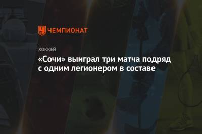 «Сочи» выиграл три матча подряд с одним легионером в составе - championat.com - Сочи - Белоруссия - Нижний Новгород