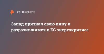Запад признал свою вину в разразившимся в ЕС энергокризисе - ren.tv - Россия - США - Европа