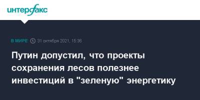 Владимир Путин - Путин допустил, что проекты сохранения лесов полезнее инвестиций в "зеленую" энергетику - interfax.ru - Москва - Россия