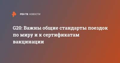 Владимир Путин - G20: Важны общие стандарты поездок по миру и к сертификатам вакцинации - ren.tv - Россия - Рим