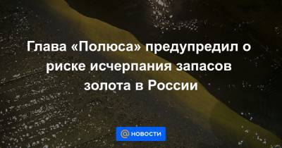 Глава «Полюса» предупредил о риске исчерпания запасов золота в России - news.mail.ru - Россия