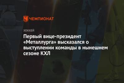 Сергей Ласьков - Первый вице-президент «Металлурга» высказался о выступлении команды в нынешнем сезоне КХЛ - championat.com