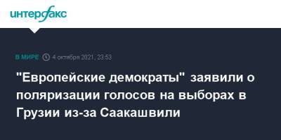 Михаил Саакашвили - "Европейские демократы" заявили о поляризации голосов на выборах в Грузии из-за Саакашвили - interfax.ru - Москва - Грузия