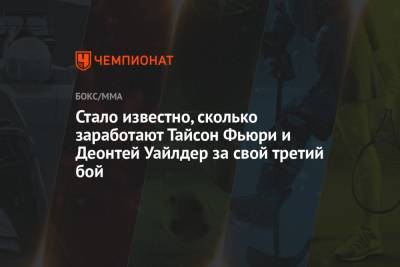 Фьюри Тайсон - Тайсон Фьюри - Стало известно, сколько заработают Тайсон Фьюри и Деонтей Уайлдер за свой третий бой - championat.com
