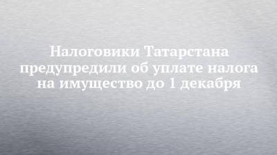 Налоговики Татарстана предупредили об уплате налога на имущество до 1 декабря - chelny-izvest.ru - Россия - респ. Татарстан - Набережные Челны