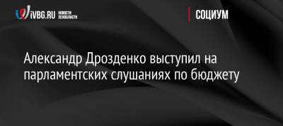 Александр Дрозденко - Александр Дрозденко выступил на парламентских слушаниях по бюджету - ivbg.ru - Москва - Россия - Украина - Ленинградская обл. - Санкт-Петербург