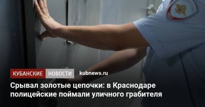 Срывал золотые цепочки: в Краснодаре полицейские поймали уличного грабителя - kubnews.ru - Россия - Краснодарский край - Краснодар