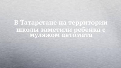 В Татарстане на территории школы заметили ребенка с муляжом автомата - chelny-izvest.ru - респ. Татарстан - Пермь - Нижнекамск