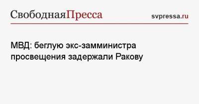 Ирина Волк - Марина Ракова - МВД: беглую экс-замминистра просвещения Ракову задержали - svpressa.ru - Москва - Россия - Владивосток