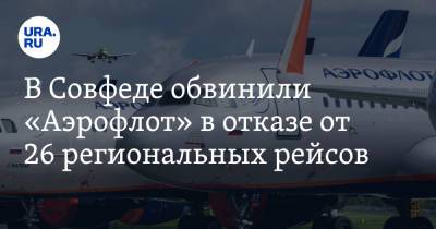 В Совфеде обвинили «Аэрофлот» в отказе от 26 региональных рейсов - ura.news - Россия