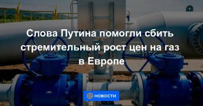 Александр Новак - Слова Путина помогли сбить стремительный рост цен на газ в Европе - news.mail.ru - Россия