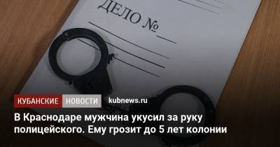 В Краснодаре мужчина укусил за руку полицейского. Ему грозит до 5 лет колонии - kubnews.ru - Краснодарский край - Краснодар - респ. Алания - Славянск