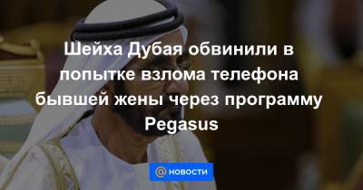Шейха Дубая обвинили в попытке взлома телефона бывшей жены через программу Pegasus - news.mail.ru - Израиль - Лондон - Reuters