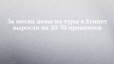 За месяц цены на туры в Египет выросли на 20-30 процентов - chelny-izvest.ru - Египет - Казань - Нижнекамск