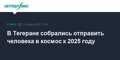 В Тегеране собрались отправить человека в космос к 2025 году - interfax.ru - Москва - Иран - Тегеран