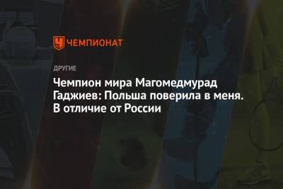 Чемпион мира Магомедмурад Гаджиев: Польша поверила в меня. В отличие от России - championat.com - Россия - Польша - респ. Дагестан
