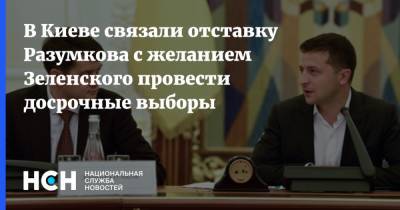 Владимир Зеленский - Дмитрий Разумков - Юрий Бойко - В Киеве связали отставку Разумкова с желанием Зеленского провести досрочные выборы - nsn.fm - Украина - Киев