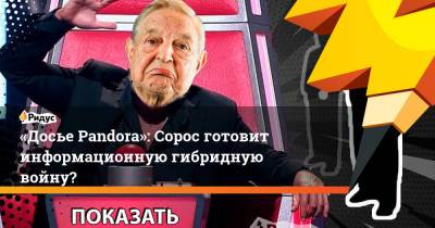 «Досье Pandora»: Сорос готовит информационную гибридную войну? - ridus.ru - Венгрия