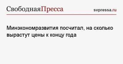 Минэкономразвития посчитал, на сколько вырастут цены к концу года - svpressa.ru - Россия