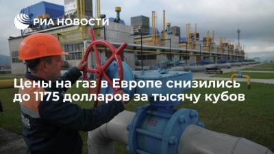 Цены на газ в Европе после небольшого роста снизились до 1175 долларов за тысячу кубов - smartmoney.one