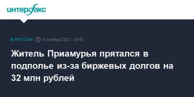 Житель Приамурья прятался в подполье из-за биржевых долгов на 32 млн рублей - interfax.ru - Москва - Амурская обл. - Приамурья