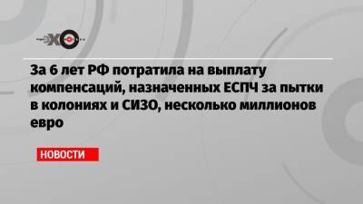 Владимир Осечкин - За 6 лет РФ потратила на выплату компенсаций, назначенных ЕСПЧ за пытки в колониях и СИЗО, несколько миллионов евро - echo.msk.ru - Россия - Иркутск