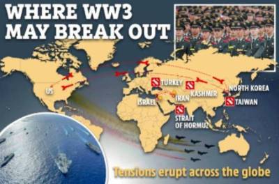 Третья мировая: The Sun определила восемь потенциальных мест, где может начаться война с неожиданным поворотом - bloknot.ru - Россия - Китай - США - Тайвань
