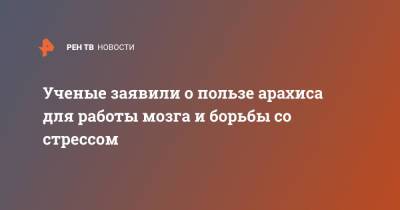 Ученые заявили о пользе арахиса для работы мозга и борьбы со стрессом - ren.tv