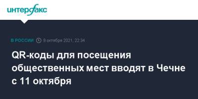 QR-коды для посещения общественных мест вводят в Чечне с 11 октября - interfax.ru - Москва - респ. Чечня